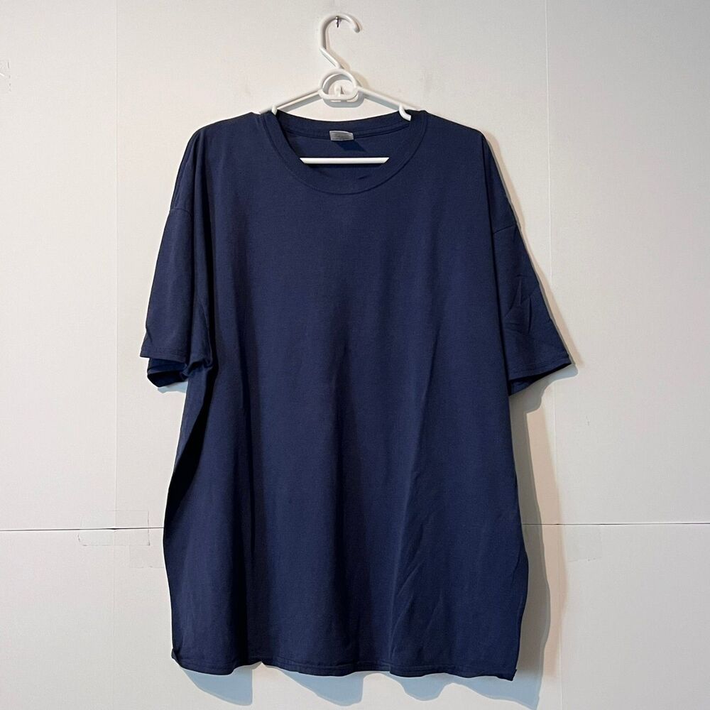 Vintage 00S Jerzees Mens T-Shirt Size 2XL Navy Blue Heavyweight Blend Tee